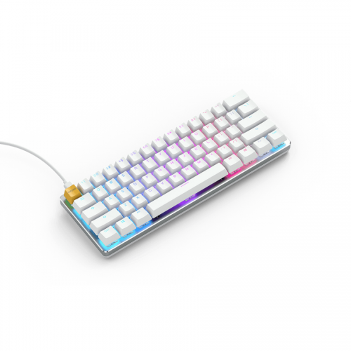 Tastatura Glorious PC Gaming Race GMMK Compact Gateron Brown Mecanica Ice Edition, RGB LED, USB, White