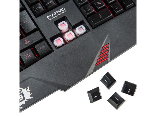 Tastatura Marvo KG749, RGB LED, USB, Black-Red