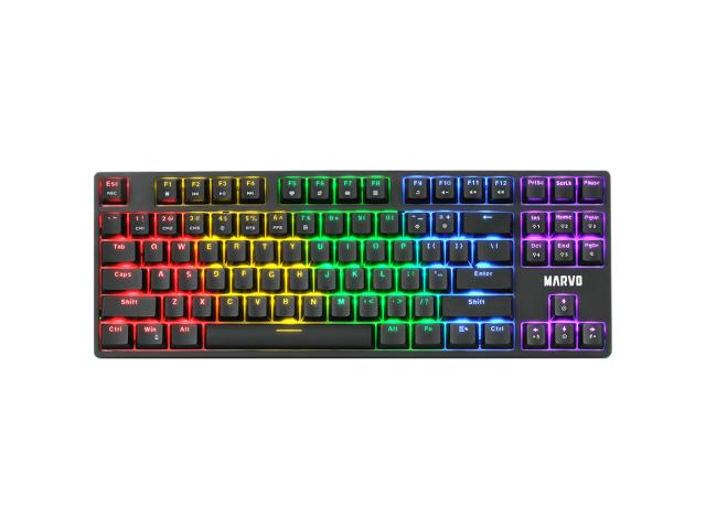 Tastatura Marvo KG947, Rainbow LED, USB, Black