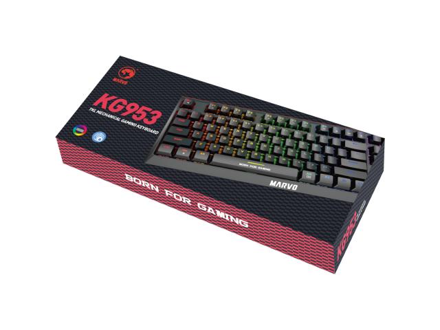 Tastatura Marvo KG953, Rainbow LED, USB, Black