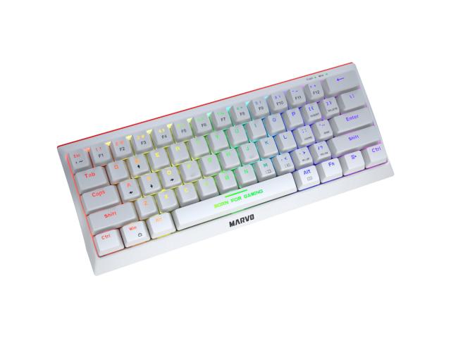 Tastatura Marvo KG962WH, Rainbow LED, USB, White