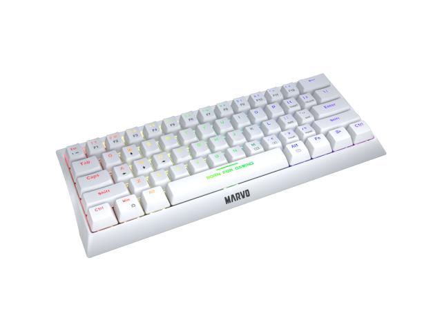 Tastatura Marvo KG962WH, Rainbow LED, USB, White