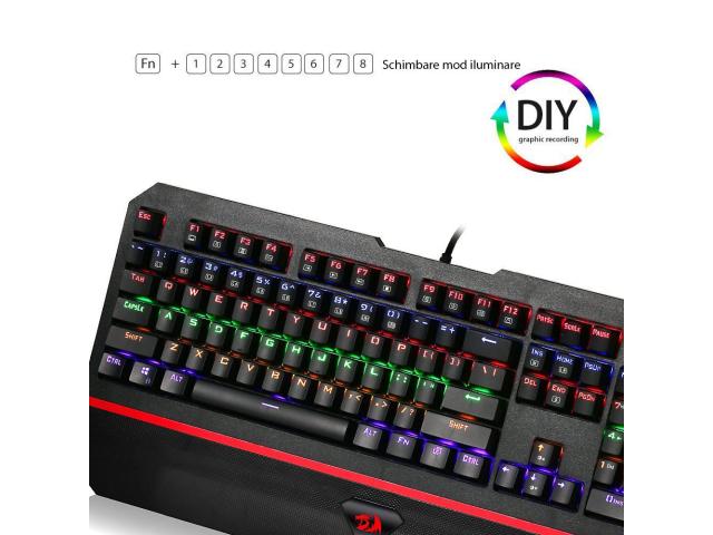 Tastatura Redragon Andromeda, RGB LED, USB, Black