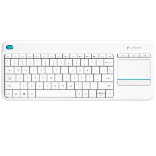 Tastatura Wireless Logitech Touch K400 Plus, USB, Layout UK, White
