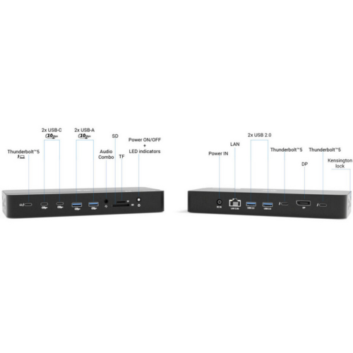 I-TEC THUNDERBOLT 5 DOCK 3X LCD/M.2 SLOT 2.5 GLAN PD 140W
