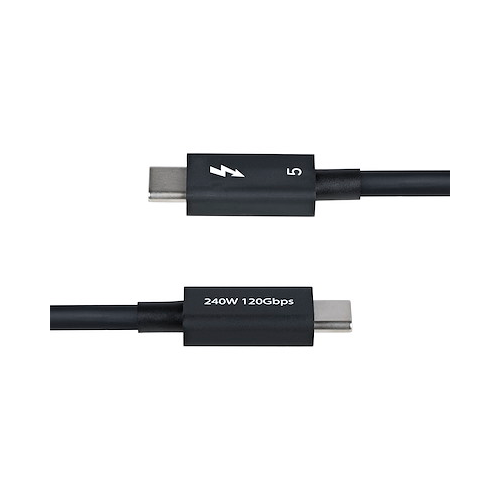 Cablu de date Startech TBLT5MM80CM240W, USB-C male - USB-C male, 0.8m, Black