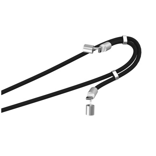 TNB 60W USB-C to USB-C Neckband Cable - 2-in-1 - 1.5m - Black