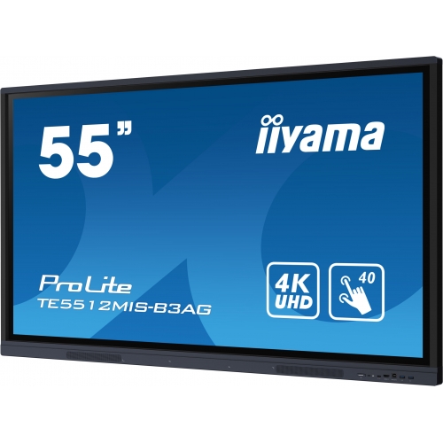 Display Interactiv Iiyama TE5512MIS-B3AG, 55inch, 3840x2160pixeli, iiWare 10, Black