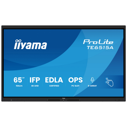 Display Interactiv Iiyama TE6515A-B2AG, 65 inch, 3840 x 2160 pixeli, Black