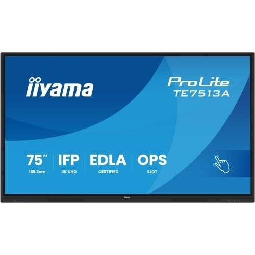 Display Interactiv Iiyama Seria TE12 TE7513A-B1AG, 75 inch, 3840x2160 pixeli, Black