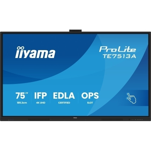 Display Interactiv Iiyama Seria TE12 TE7513A-B1AG, 75 inch, 3840x2160 pixeli, Black