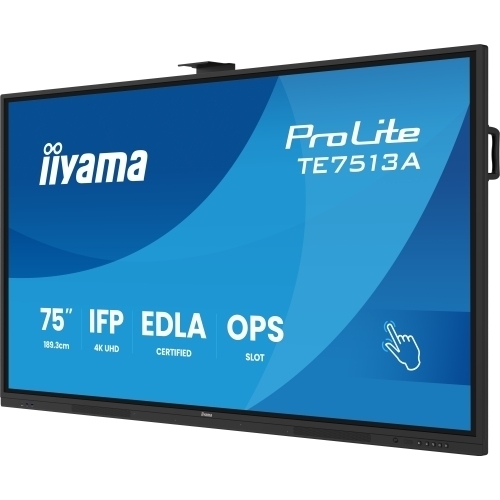Display Interactiv Iiyama Seria TE12 TE7513A-B1AG, 75 inch, 3840x2160 pixeli, Black