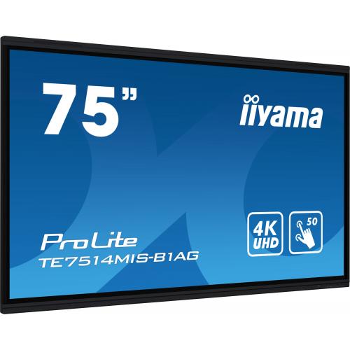 Display Interactiv Iiyama Seria ProLite TE7514MIS-B1AG, 75inch, 3840x2160pixeli, Black