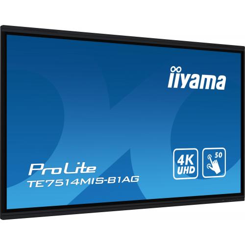 Display Interactiv Iiyama Seria ProLite TE7514MIS-B1AG, 75inch, 3840x2160pixeli, Black