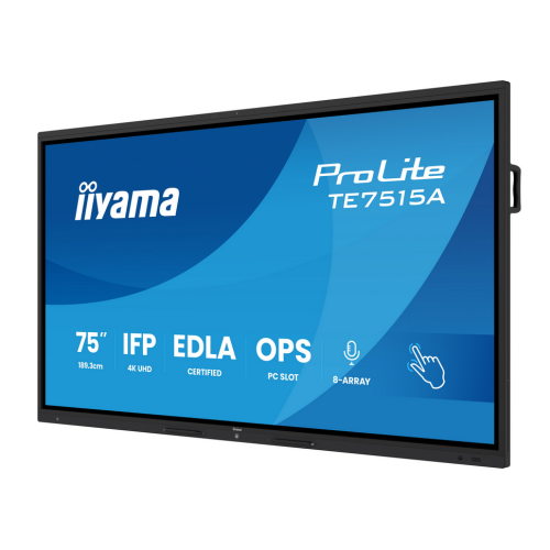 Display Interactiv Iiyama TE7515A-B2AG, 75 inch, 3840 x 2160 pixeli, Black