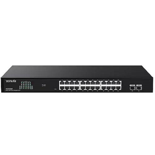 SWITCH TENDA PoE cloud managed, 18 GE+2 SFP porturi Gigabit, buget PoE 250W, metalic 