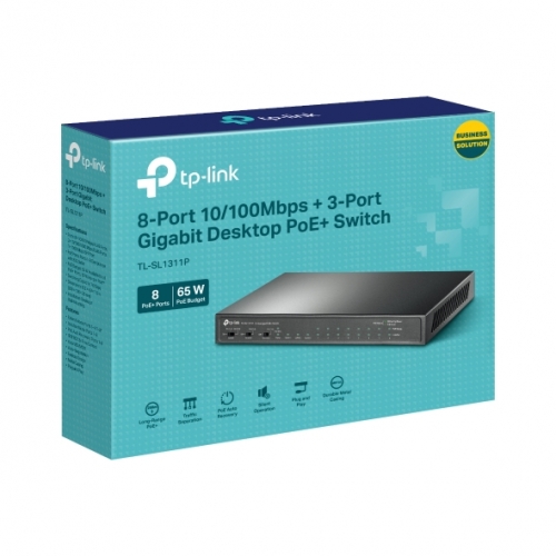 Switch TP-Link TL-SL1311P, 8 porturi, PoE+