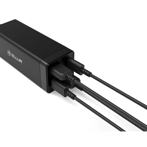 Incarcator retea Tellur PDHC2, 2 x USB-A, 2 x USB-C, 65 W, Black