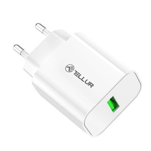 Incarcator priza Tellur TLL151401, 1 x USB-A, 18 W, White