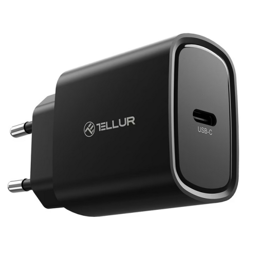 Incarcator retea Tellur TLL151411, 1 x USB-C, 20 W, Black