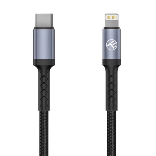 Cablu de date Tellur TLL155384, USB-C male - Lightning male, 1 m, Black