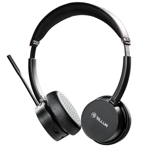 Casti cu microfon Tellur WS Voice Pro, Bluetooth 5.3/USB Wireless, Black