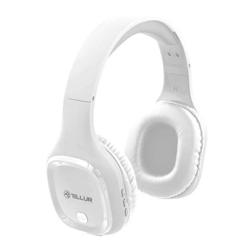 Casti cu microfon Tellur Pulse, Bluetooth, White