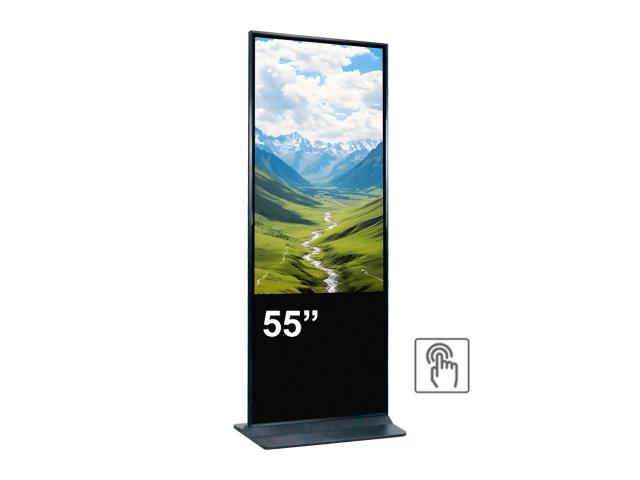 Totem de interior EVOBOARD 55'' 4K PCAP touch, inaltime 190cm, dimensiune 1903x734x70mm, Android 11