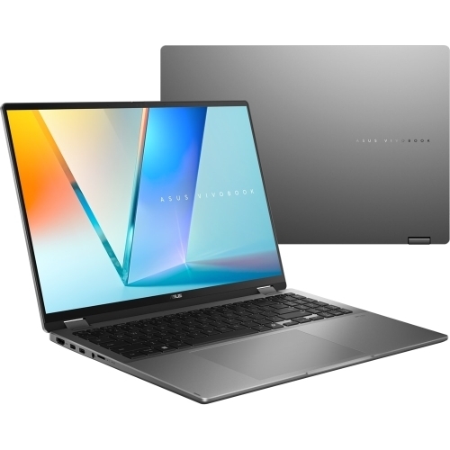 Laptop 2-in-1 ASUS Vivobook 16 Flip TP3607SA-RJ019X, Intel Core Ultra 7 258V, 16 inch Touch, RAM 32GB, SSD 1TB, Intel Arc Graphics 140V, Windows 11 Pro, Matte Gray