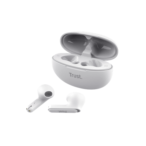Casti Trust Yavi wireless earph., alb