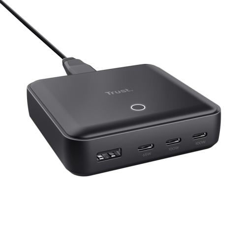 Incarcator retea Trust Maxo, 100W, 3 x USB-C, 1 x USB-A, Black