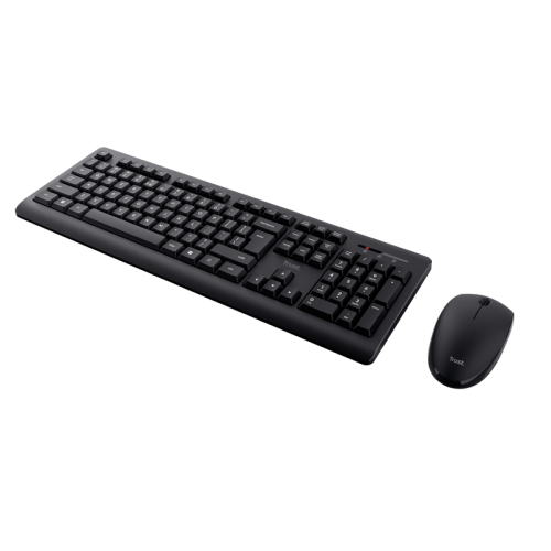 Kit Trust 25347 - Tastatura, USB Wireless, Black + Mouse Optic, USB Wireless, Black