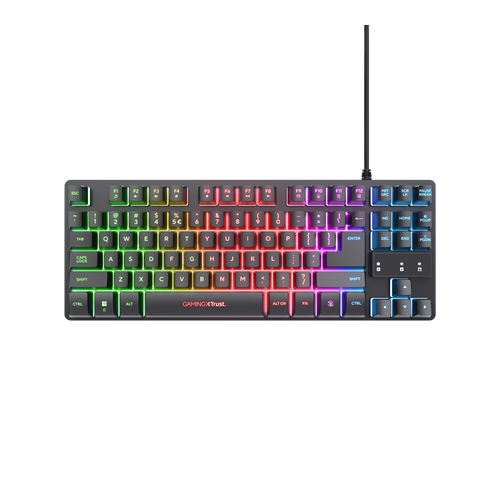 Kit Wireless Trust GXT 798 2-in-1 - Tastatura, RGB LED, USB-C/USB-A, Black + Mouse Optic, USB-C/USB-A, Black
