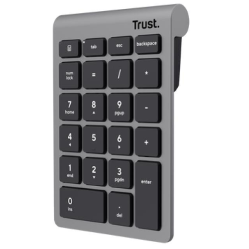 Tastatura numerica Trust Xalax WS, Bluetooth/USB Wireless, Gray