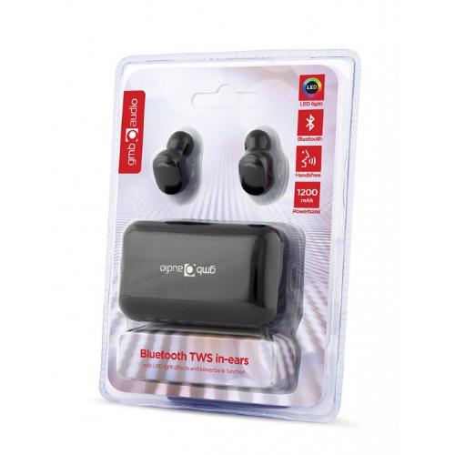 Handsfree Gembird TWS-LED-01, Black
