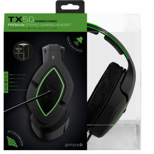 Casti cu microfon Gioteck TX50 Premium, 3.5mm jack, Black-Green