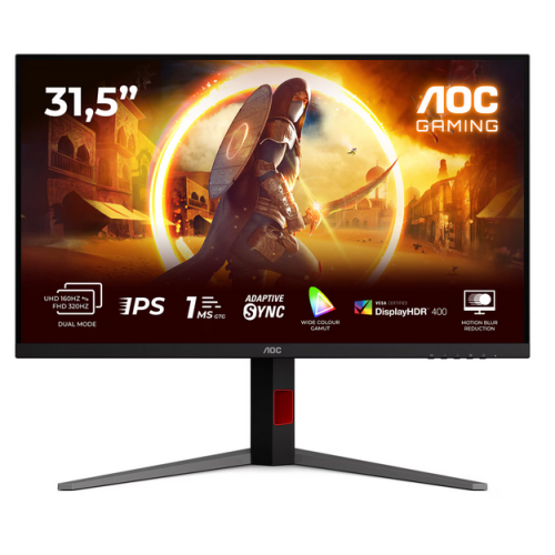 Monitor LED AOC U32G4U, 31.5 inch, 3840 x 2160 pixeli, 0.5 m, Back