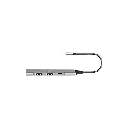 HUB USB Logilink UA0416, 3 x USB 3.2 gen 2, 1 x USB-C, Gray