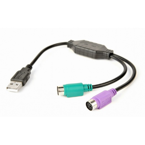 Cablu adaptor Gembird UAPS12-BK, USB male - 2x PS/2, 0.3m, Black 