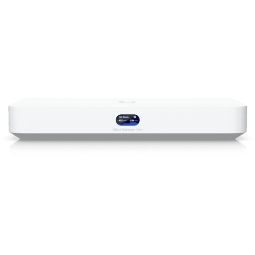 Ubiquiti UniFi UCG-Fiber-EU Desktop 10G Cloud Gateway with integrated PoE switch, Includes full UniFi application suite for device management, 5 Gbps routing with IDS/IPS, 10G SFP+ and (1) 10 GbE RJ45 WAN port, 10G SFP+ LAN port