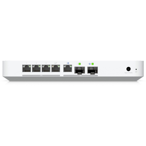 Ubiquiti UniFi UCG-Fiber-EU Desktop 10G Cloud Gateway with integrated PoE switch, Includes full UniFi application suite for device management, 5 Gbps routing with IDS/IPS, 10G SFP+ and (1) 10 GbE RJ45 WAN port, 10G SFP+ LAN port