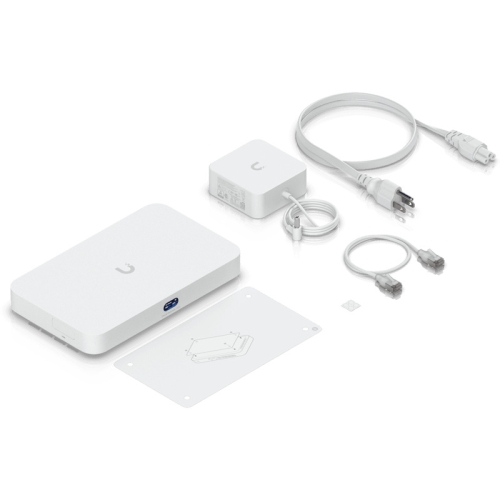 Ubiquiti UniFi UCG-Fiber-EU Desktop 10G Cloud Gateway with integrated PoE switch, Includes full UniFi application suite for device management, 5 Gbps routing with IDS/IPS, 10G SFP+ and (1) 10 GbE RJ45 WAN port, 10G SFP+ LAN port