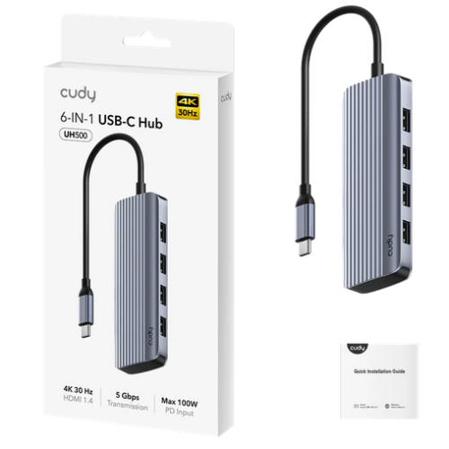 Docking Station Cudy UH500, Silver Gray