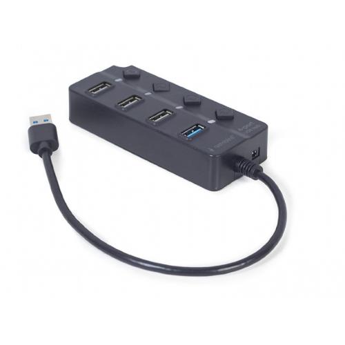 Hub USB Gembird UHB-U3P1U2P3P-01, 3x USB 2.0, 1x USB 3.1, Black