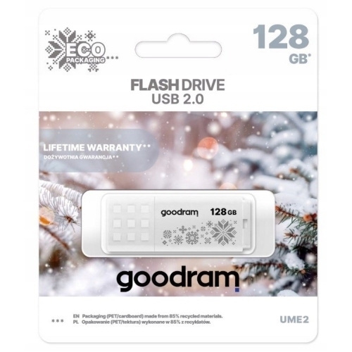 Stick Memorie Goodram UME2 Winter, 128GB, USB 2.0, White