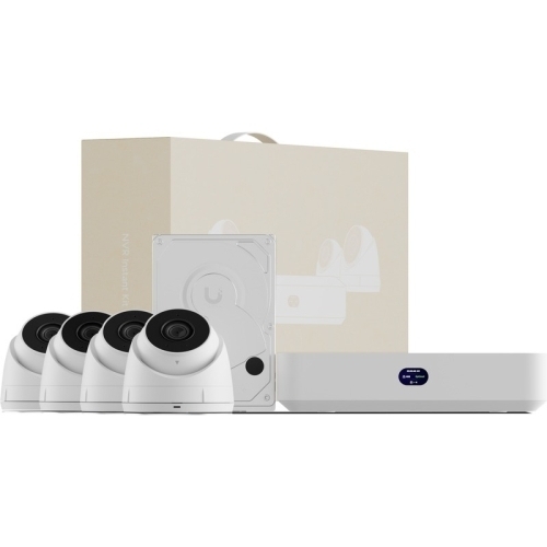 Ubiquiti UniFi UNVR-Instant-KIT-EU Compact Protect NVR Kit, includes (1) UniFi Protect NVR Instant with (4) G5 Turret Ultra cameras and (1) 1TB HDD, delivering an all-in-one solution for fast and effortless setup