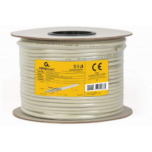 Cablu retea Gembird UPC-6004-L/100, CAT6, UTP, 100 m, White
