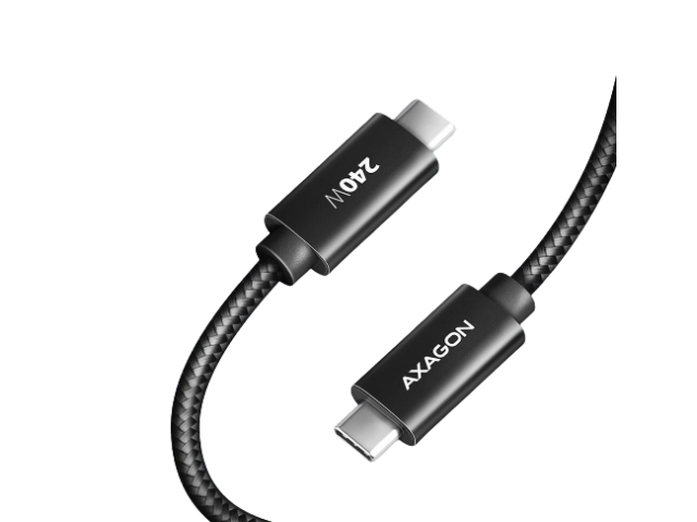 USB-C la USB-C 2.0, 1m, PD 240W, 5A, matisat, conector aluminiu, Negru