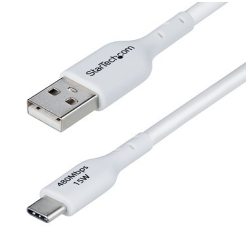 Cablu de date Startech USB2AC3MNCWHE, USB-A male - USB-C male, 3 m, White