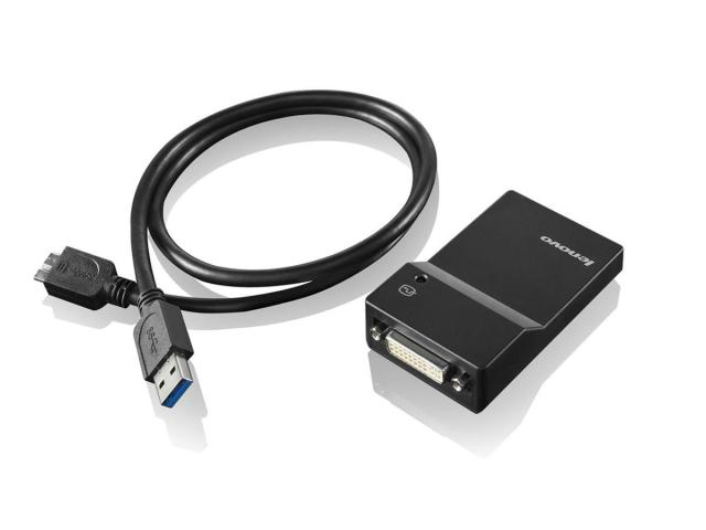 Adaptor Lenovo 0B47072, USB 3.0 - DVI/VGA, Black